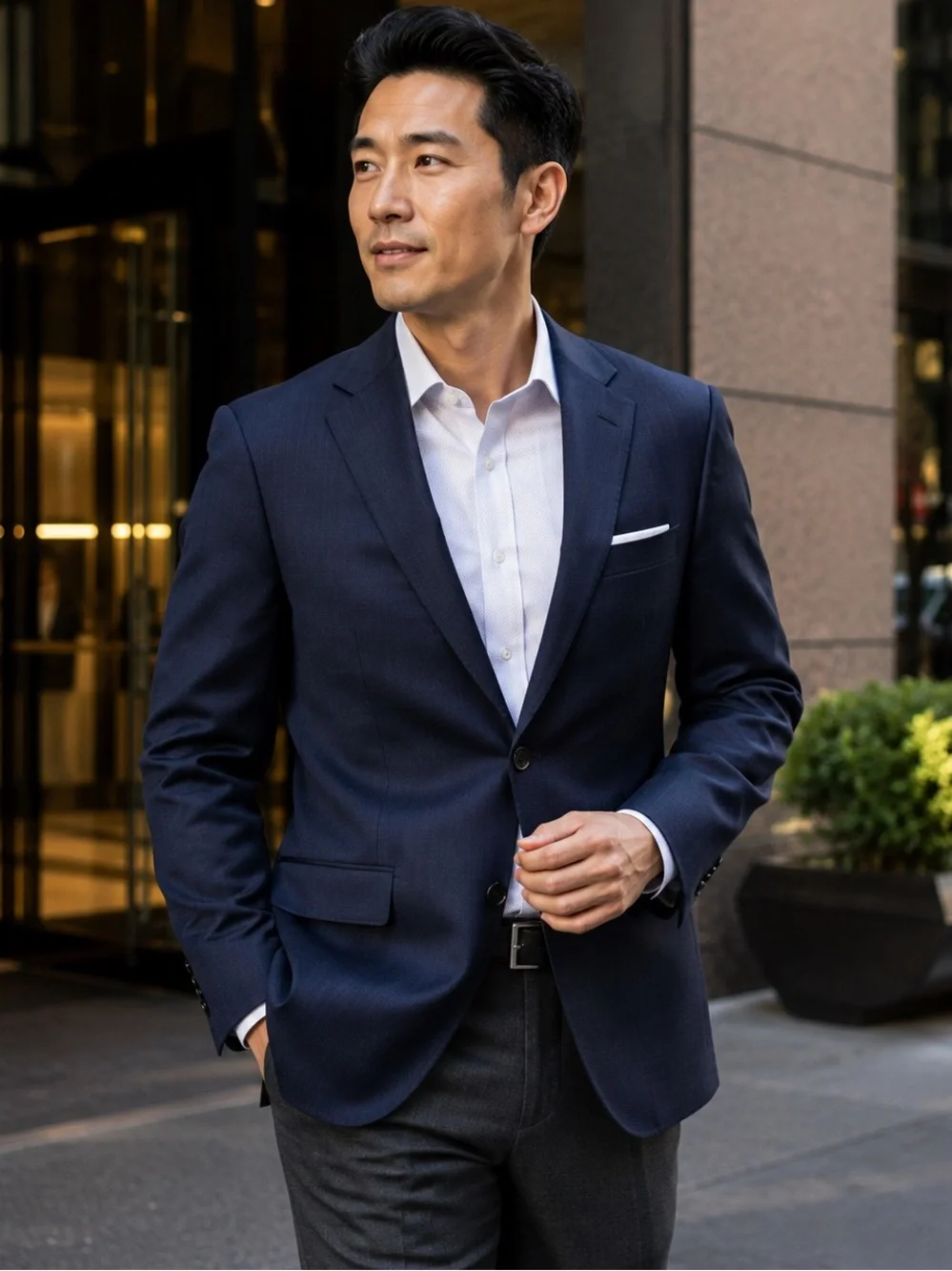 Jos. A. Bank Traveler TravelTech Men’s 40R Navy Wool Blend Sport Coat Blazer EUC - Picture 1 of 5